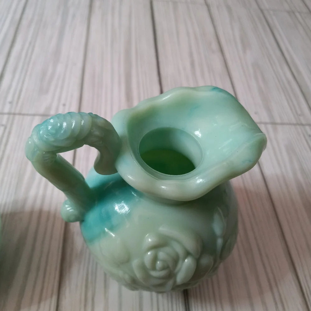 Vintage Avon Floral Moonwind Bath Oil Bottle & Bath Powder Sachet Glass Jar